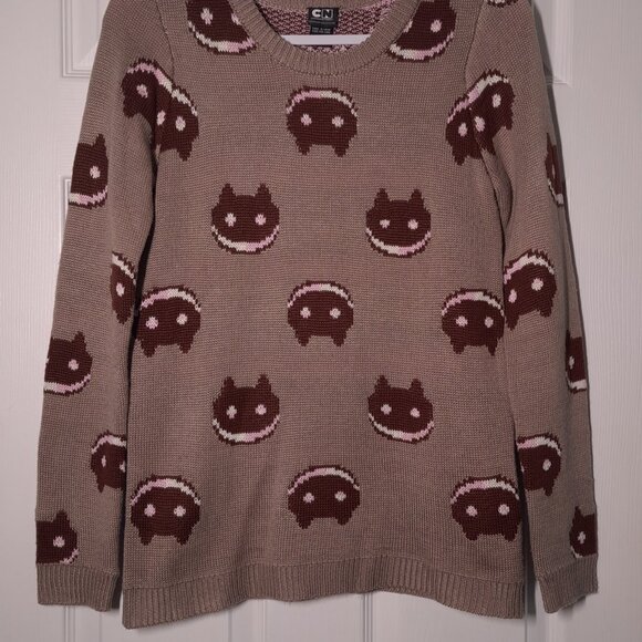 Steven Universe: Cookie Cat USED Women's Sweater (S, Tan, Cartoon Network) - Picture 6 of 7